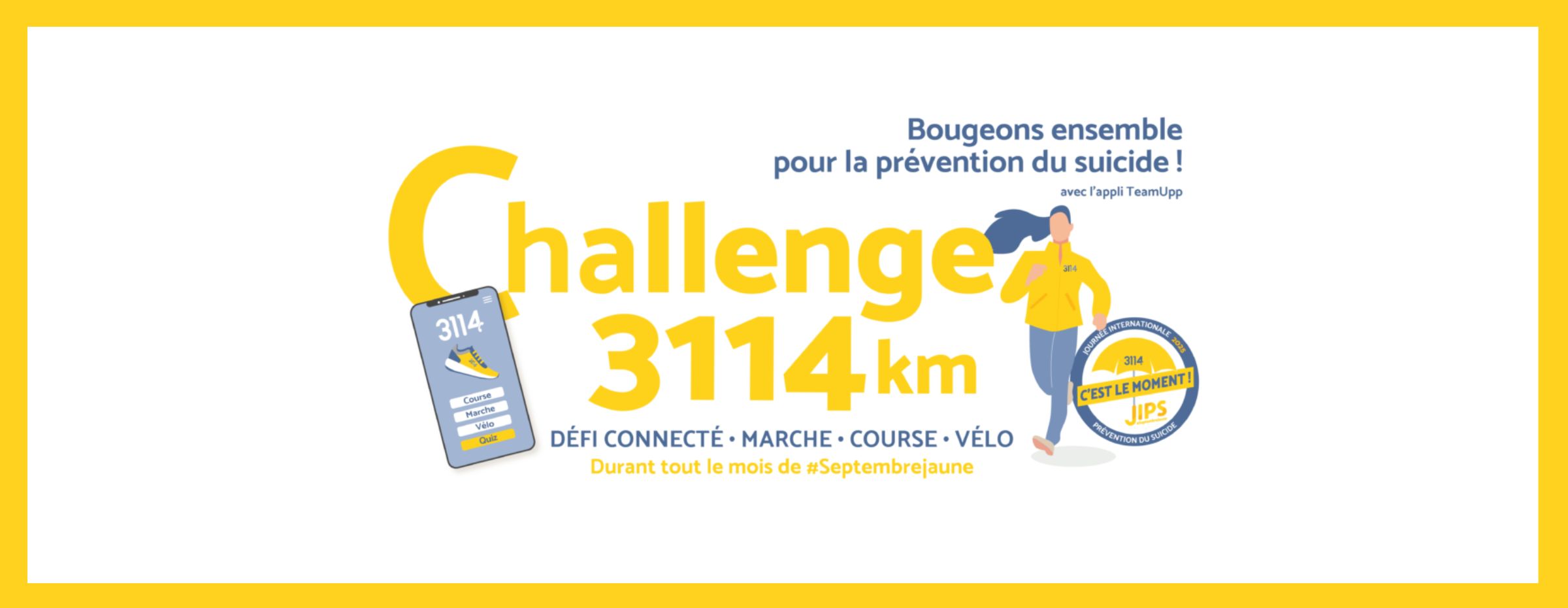 Septembre jaune : relevez le challenge 3114 km pour la prévention du suicide